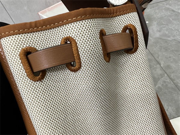 Her.mes Herbag 31 Canvas and Calfskin With Stripe Printing