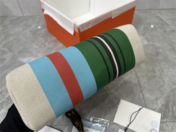 Her.mes Herbag 31 Canvas and Calfskin With Stripe Printing