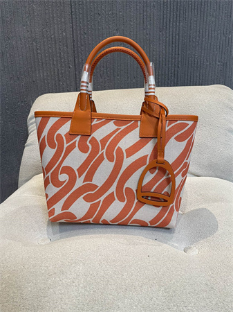 Her.mes Steeple Handbag Hplume Canvas and Swift Calfskin multicolor Printing HS