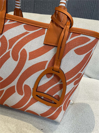 Her.mes Steeple Handbag Hplume Canvas and Swift Calfskin multicolor Printing HS