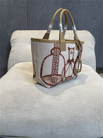 Her.mes Steeple Handbag Hplume Canvas and Swift Calfskin multicolor Printing HS