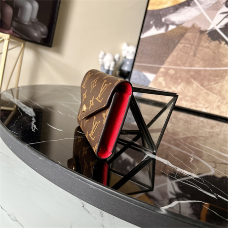 L.V Victorine Wallet Monogram Canvas Inside Red M62360