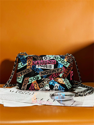 Chanel Mini Classic Flap Bag Rainbown Sequin Evening Bag