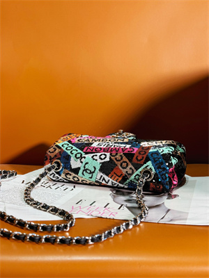 Chanel Mini Classic Flap Bag Rainbown Sequin Evening Bag