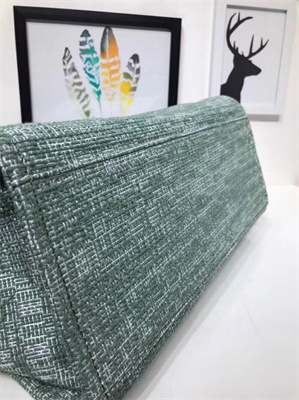 Chanel Deauville Large Shopping Bag Mixed Fibers Gold Tone Metal Green A66941