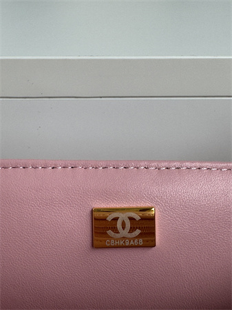 Chanel Mini Flap Bag With Top Handle Lambskin Gold Tone Metal Pink AS2431