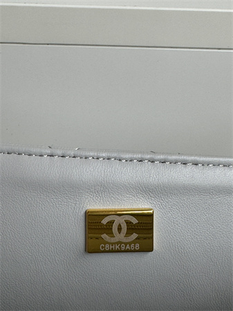 Chanel Mini Flap Bag With Top Handle Lambskin Gold Tone Metal Grey AS2431