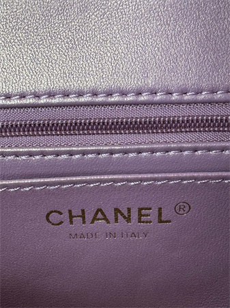 Chanel Mini Flap Bag With Top Handle Charm Lambskin Gold Tone Metal Dk Pink AS2431