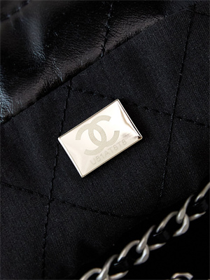 Chanel 22 Mini Handbag Gradient Calfskin Silver Tone Metal Black/Silver AS3980