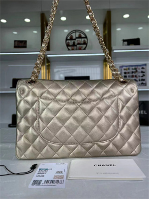 Chanel Medium Classic Flap Bag Metallic Gold AS1112