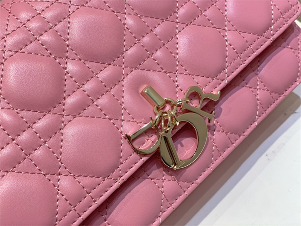 CD Miss Dior Top Handle Bag Cannage Lambskin Pink