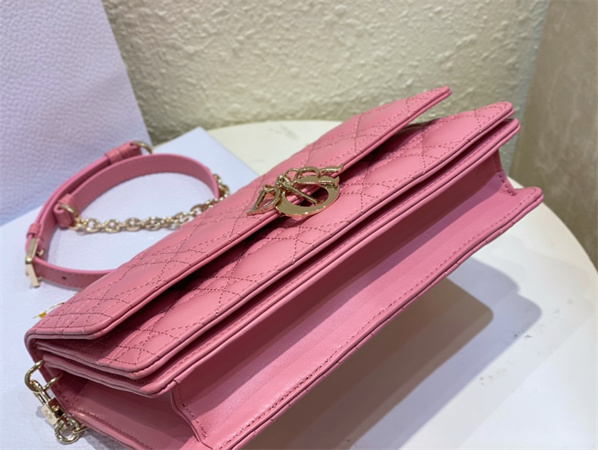 CD Miss Dior Top Handle Bag Cannage Lambskin Pink