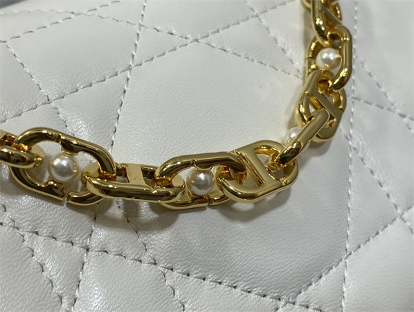 CD Mini Dior Ange Bag Latte Macrocannage Calfskin