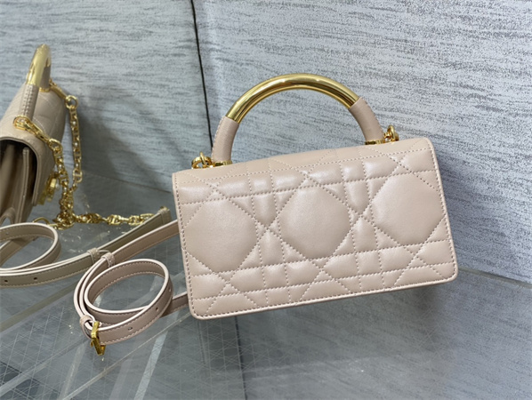 CD Mini Dior Ange Bag Pink Macrocannage Calfskin