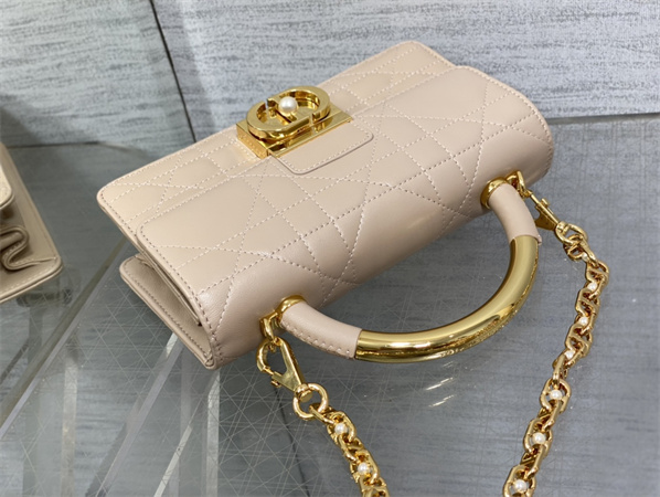 CD Mini Dior Ange Bag Pink Macrocannage Calfskin