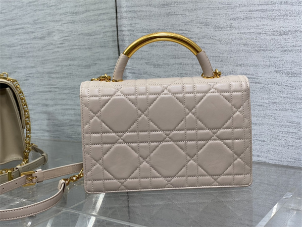 CD Medium Ange Bag Pink Macrocannage Calfskin