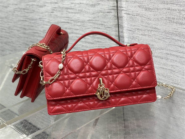 CD Miss Dior MINI Top Handle Bag Cannage Lambskin