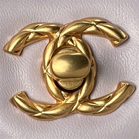 Chanel Flap Bag With Top Handle Lambskin Gold Tone Metal Lt Purple AS4956