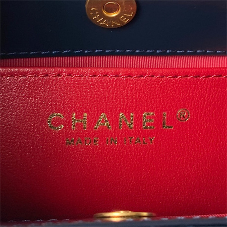 Chanel Small Hobo Bag Shinny Calfskin Gold Tone Metal Navy AS3710