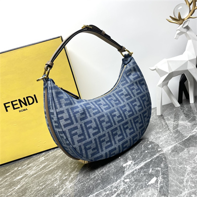Fen.digraphy Small Bag Light Blue FF Denim Fabric Bag