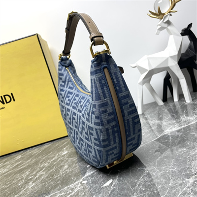 Fen.digraphy Small Bag Light Blue FF Denim Fabric Bag