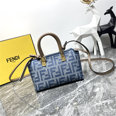 Fen.di By The Way Mini Bag Light Blue FF Denim Fabric