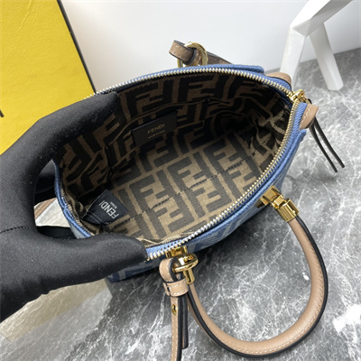 Fen.di By The Way Mini Bag Light Blue FF Denim Fabric