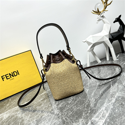 Fen.di MON TRESOR Natural raffia mini bag
