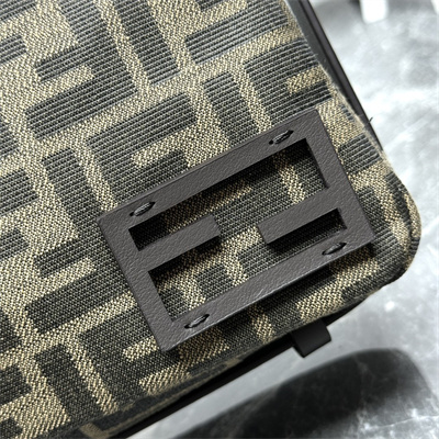 Fen.di Simply Fendi Medium Brown FF jacquard fabric Bag