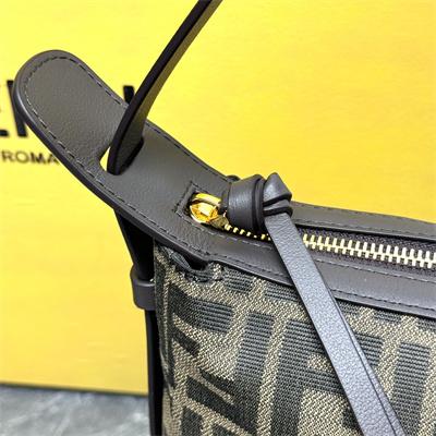 Fen.di Simply Fendi Medium Brown FF jacquard fabric Bag
