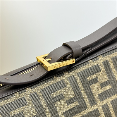 Fen.di Simply Fendi Medium Brown FF jacquard fabric Bag