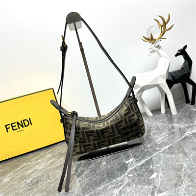 Fen.di Simply Fendi Mini Brown FF jacquard fabric mini bag