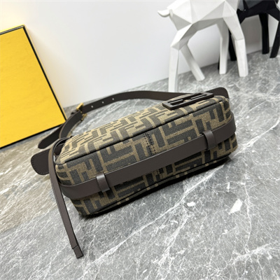 Fen.di Simply Fendi Mini Brown FF jacquard fabric mini bag