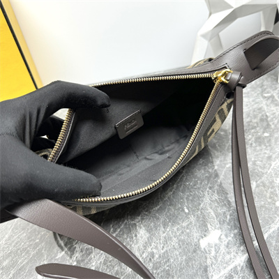 Fen.di Simply Fendi Mini Brown FF jacquard fabric mini bag