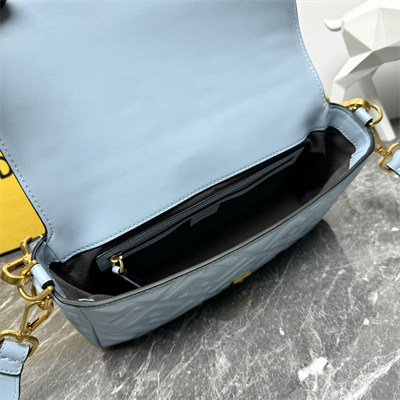 Fen.di BAGUETTE Bag Light Blue Nappa Leather With FF Motif