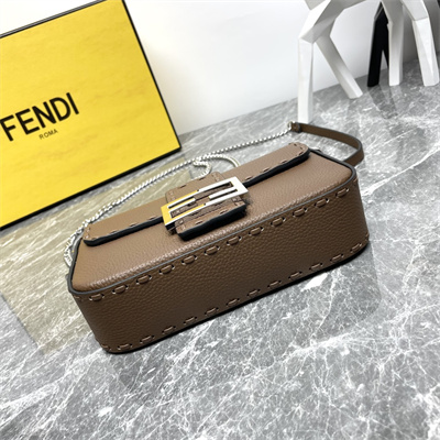 Fen.di Baguette MiniSelleria bag with 309 hand-sewn topstitches