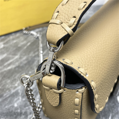 Fen.di Baguette MiniSelleria bag with 309 hand-sewn topstitches