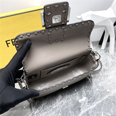 Fen.di Baguette MiniSelleria bag with 309 hand-sewn topstitches