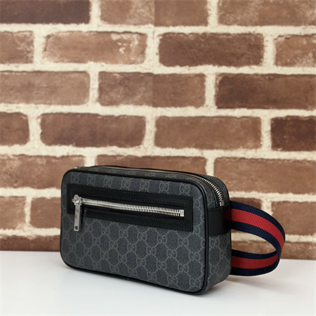 Gucci GG BELT BAG WITH ZIP POCKET Black 792094