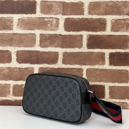 Gucci GG CROSS-BODY BAG Black GG Supreme canvas and Leather Trim 792097