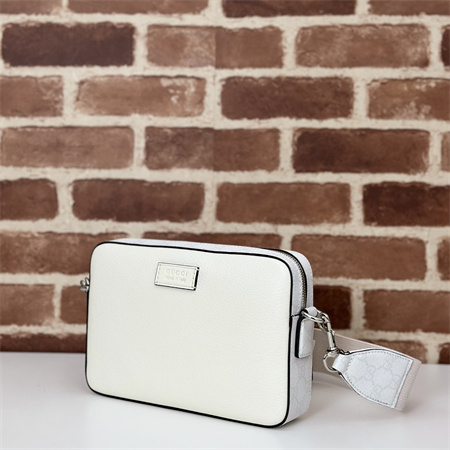 Gucci SMALL GG CROSSBODY BAG WITH TAG White leather and White GG Supreme canvas 795465