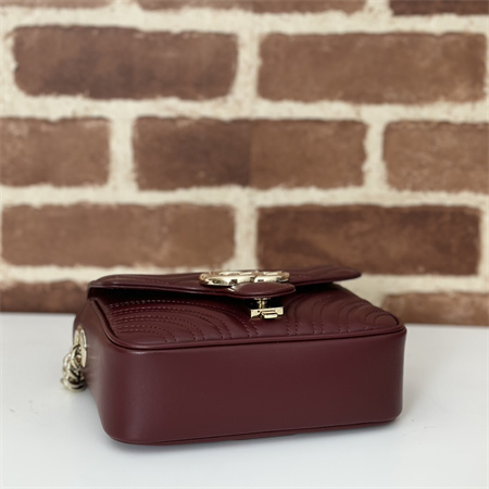 Gu.cci GG Marmont  MINI TOP HANDLE BAG  Rosso Ancora red 811238