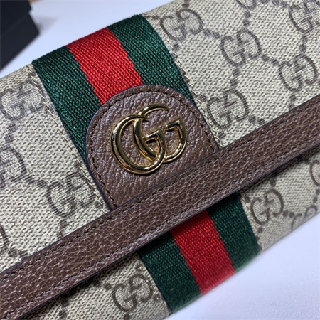Gu.cci Ophidia Continental Wallet GG Supreme Canvas 523153