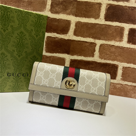 Gu.cci Ophidia Continental Wallet GG Supreme Canvas 523153