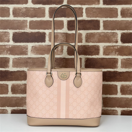 Gu.cci Ophidia Mini Tote Bag GG Supreme Canvas Dusty Pink 765043