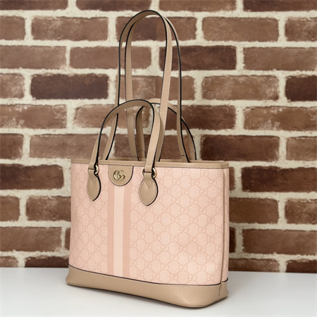 Gu.cci Ophidia Mini Tote Bag GG Supreme Canvas Dusty Pink 765043