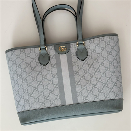 Gu.cci Ophidia Mini Tote Bag GG Supreme Canvas Dusty Blue 765043