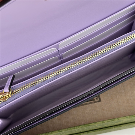 Gu.cci GG CONTINENTAL WALLET Purple Leather 772791