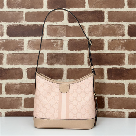Gu.cci Ophidia GG Small Shoulder Bag Supreme Canvas Dusty Pink 781402