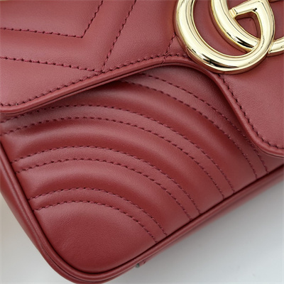 Gu.cci GG Marmont  Small  Shoulder Bag Burgundy 446744